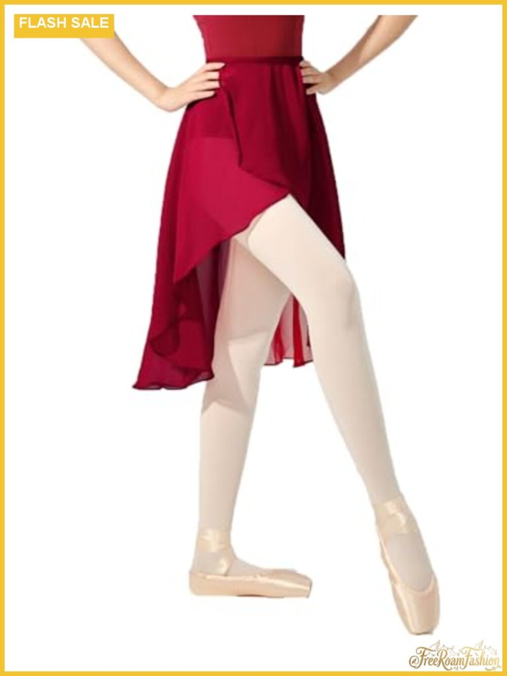 Chiffon Asymmetric Ballet Dance Skirt Knee Length Wrap Cover Up